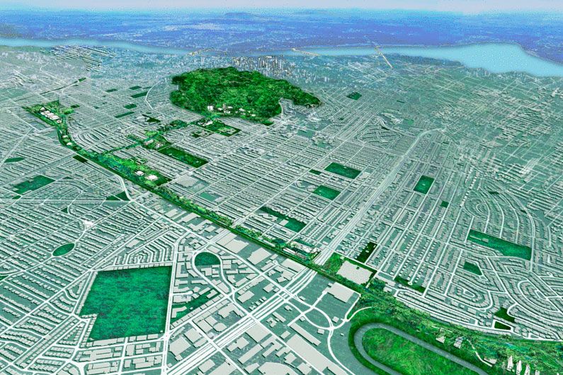 Le projet de corridor écologique et vivrier Darlington, conçu par l’Université de Montréal, vise à relier le mont Royal à l’écoterritoire du ruisseau Rimbault et au campus MIL, et à favoriser ainsi le mouvement des espèces et la pérennité de la biodiversité du mont Royal en facilitant le déplacement des individus. Le projet de corridor écologique et vivrier Darlington, conçu par l’Université de Montréal, vise à relier le mont Royal à l’écoterritoire du ruisseau Rimbault et au campus MIL, et à favoriser ainsi le mouvement des espèces et la pérennité de la biodiversité du mont Royal en facilitant le déplacement des individus.