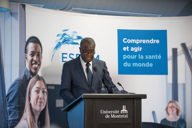 L’Université de Montréal a eu l’honneur de recevoir, à son École de santé publique (ESPUM) la visite du lauréat du prix Nobel de la paix en 2018, le Dr Denis Mukwege.