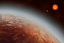 Représentation artistique de l’exoplanète K2-18b, qui avait été découverte par des chercheurs de l’iREx en 2016.