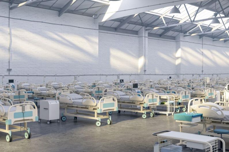 Hôpital temporaire dans un entrepôt au Japon pendant la pandémie