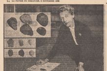 Thérèse Belleau montre la première collection d'objets préhistoriques de l'UdeM.
