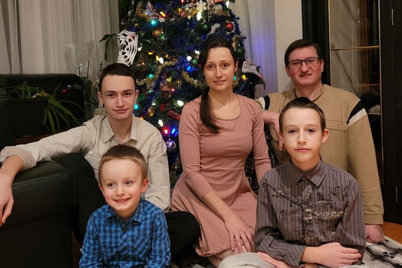 Noël en famille avec son mari et ses enfants (décembre 2021) 