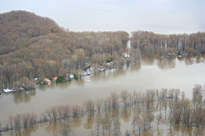Une partie du territoire de la municipalité de Saint-André-d'Argenteuil, au Québec, a été frappée par des inondations en 2017 et 2019.