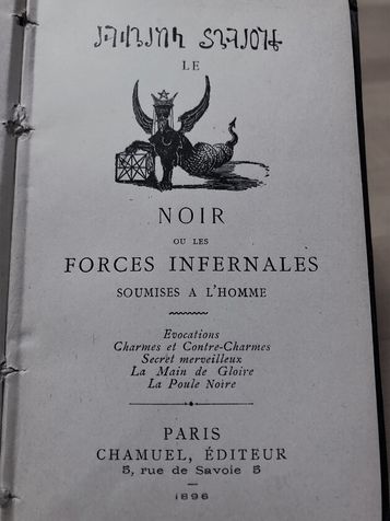 Page de titre du "Noir ou les Forces infernales soumises à l'homme"