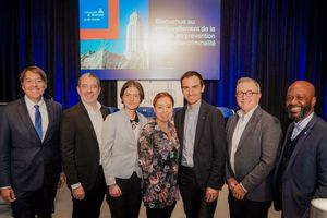 Frédéric Bouchard, Benoît Dupont, Chloé-Anne Touma, Julie Paquin, Julien Hivon, André Boucher et Frantz Saintellemy
