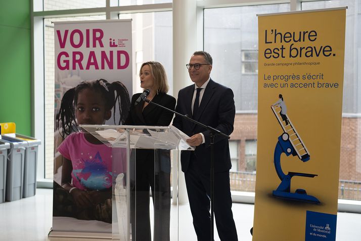 Delphine Brodeur, PDG CHU Ste-Justine et Michael Pecho, vice-recteur aux relations avec les diplômés et à la philanthropie de l’UdeM