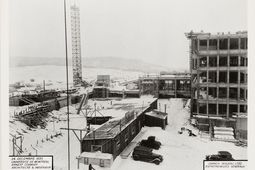 Une photographie du chantier de construction du pavillon principal et campus de l'Université de Montréal