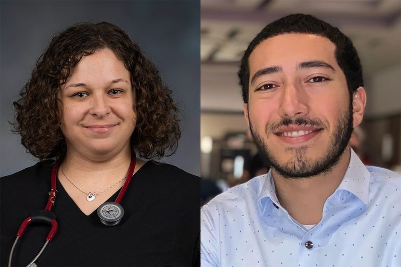 Sonia Desrosiers, étudiante en sciences infirmières, et Othmane Zekraoui, étudiant en médecine