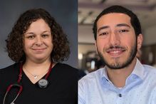 Sonia Desrosiers, étudiante en sciences infirmières, et Othmane Zekraoui, étudiant en médecine