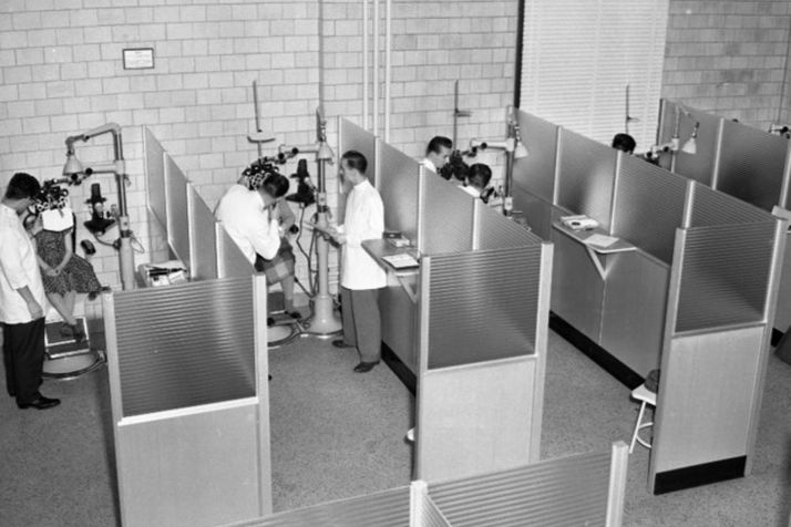 Local de clinique de l’Université de Montréal entre 1957 et 1966