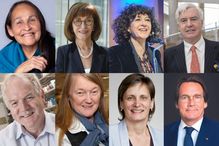 Joséphine Bacon, Madeleine Careau, Emmanuelle Charpentier, Jacques Courtois, sir Michael Houghton, Suzanne Lacasse, Corinne Le Quéré et Pierre Karl Péladeau