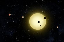 Kepler-11 is a sun-like star around which six planets orbit.
