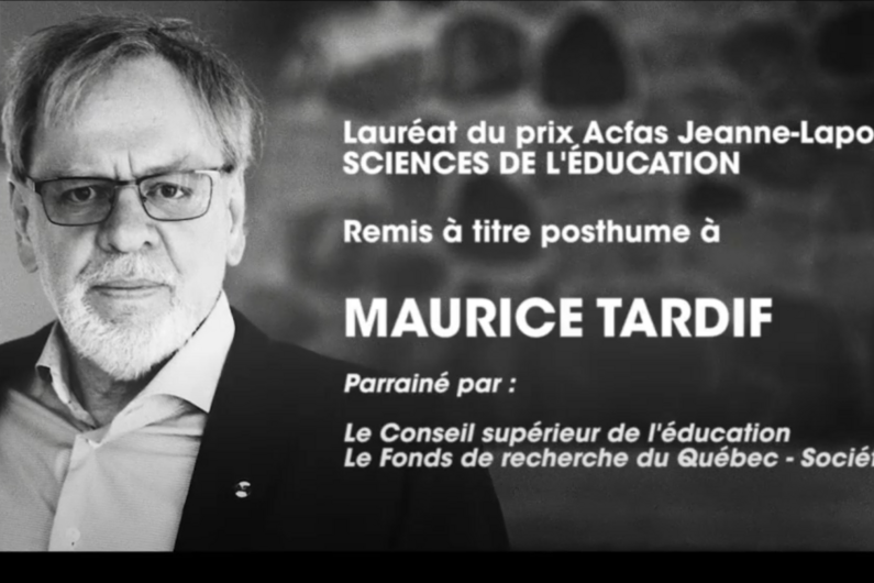 Hommage à Maurice Tardif, lauréat du Prix Acfas Jeanne-Lapointe 2023