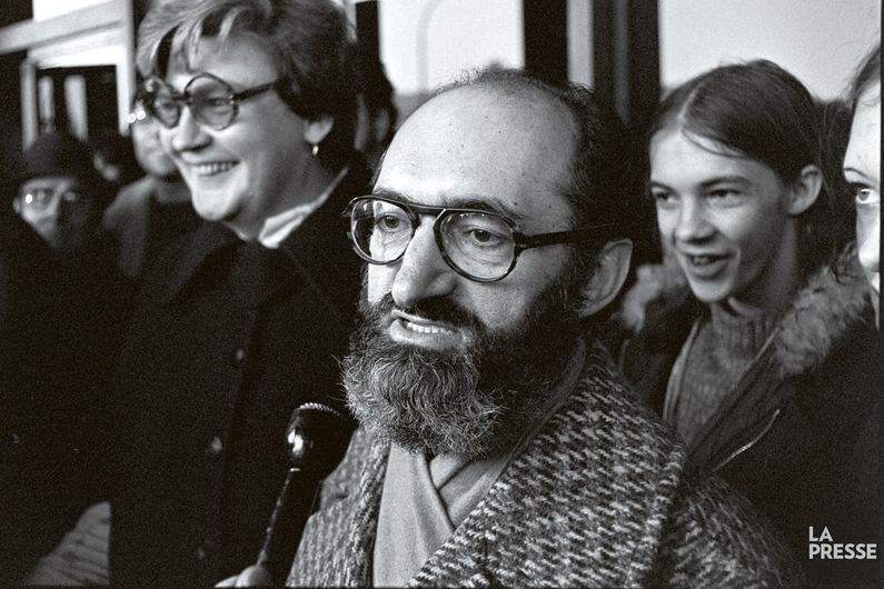 Libération du Dr Henry Morgentaler au palais de justice de Montréal en 1976