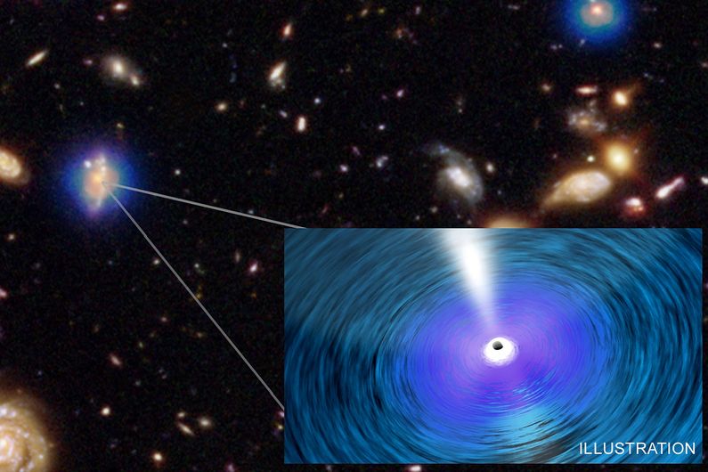 Illustration d'un trou noir ultramassif détecté par l'équipe d'astrophysiciens.