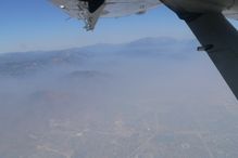 La pollution atmosphérique au-dessus de la ville de Los Angeles.