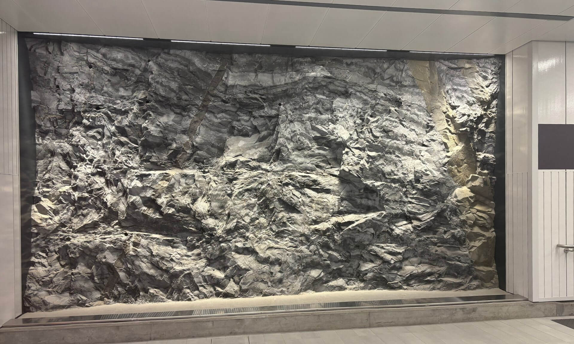 Le gabro est rendu visible daNs la station du REM