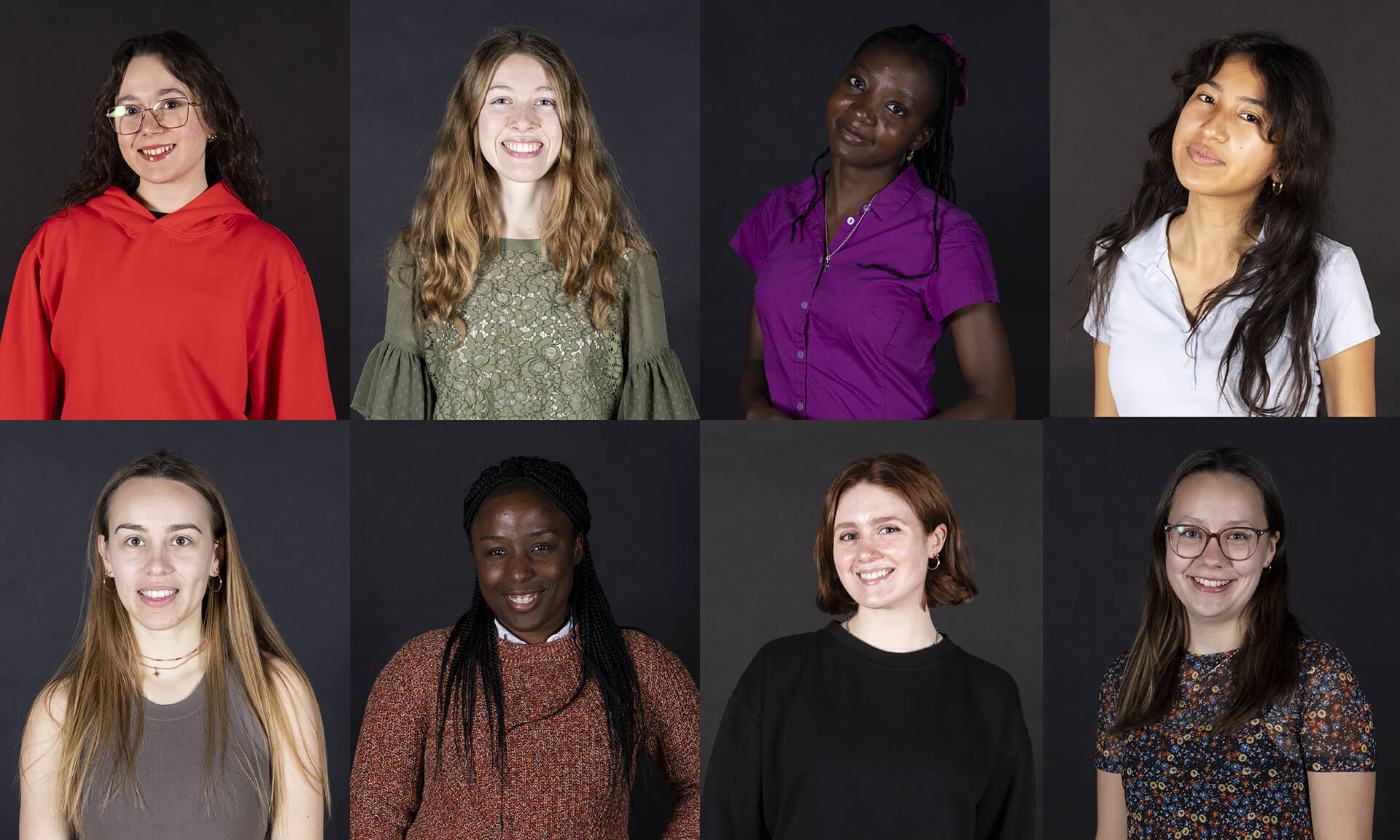 Quelques interprètes de la troupe: Bianca Ferreira, Alicia Roy, Bibata Ouédraogo, Braisa Gurreonero, Gladys Tramhel, Hulda Dogbole, Isabelle Fleurent et Mélodie Lapointe