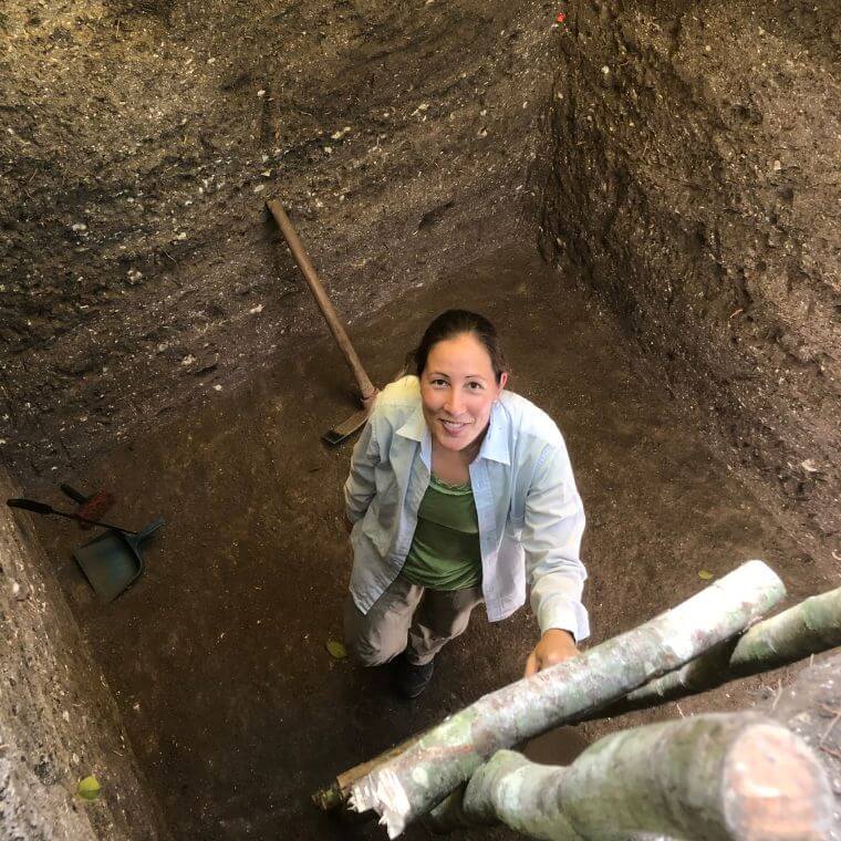 Christina C. Halperin at the Aguada 2 excavation site