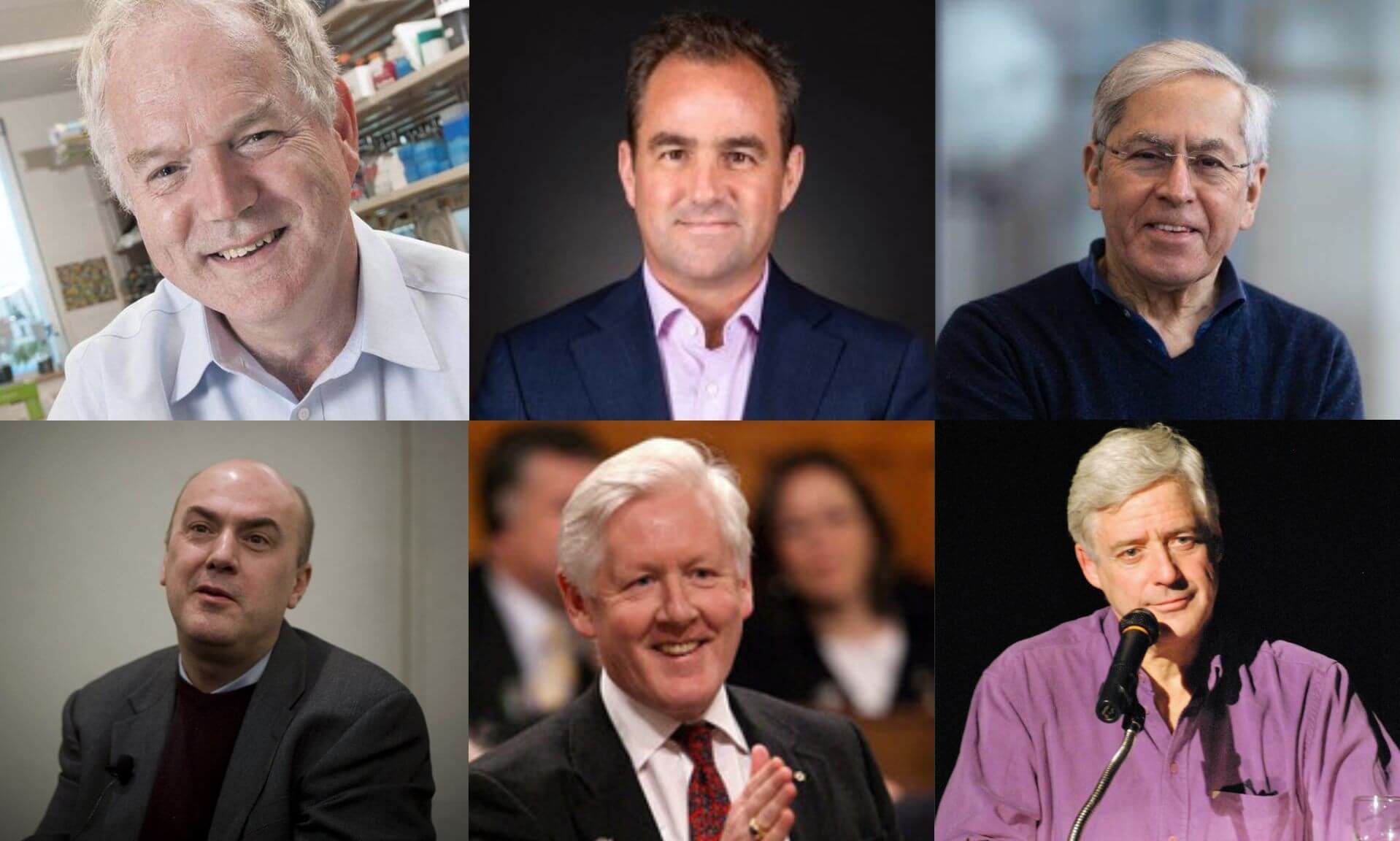 Michael Houghton, Geoffrey Molson, Arnold Munnich, Antoine Picon, Robert Keith (Bob) Rae et Charles Tisseyre