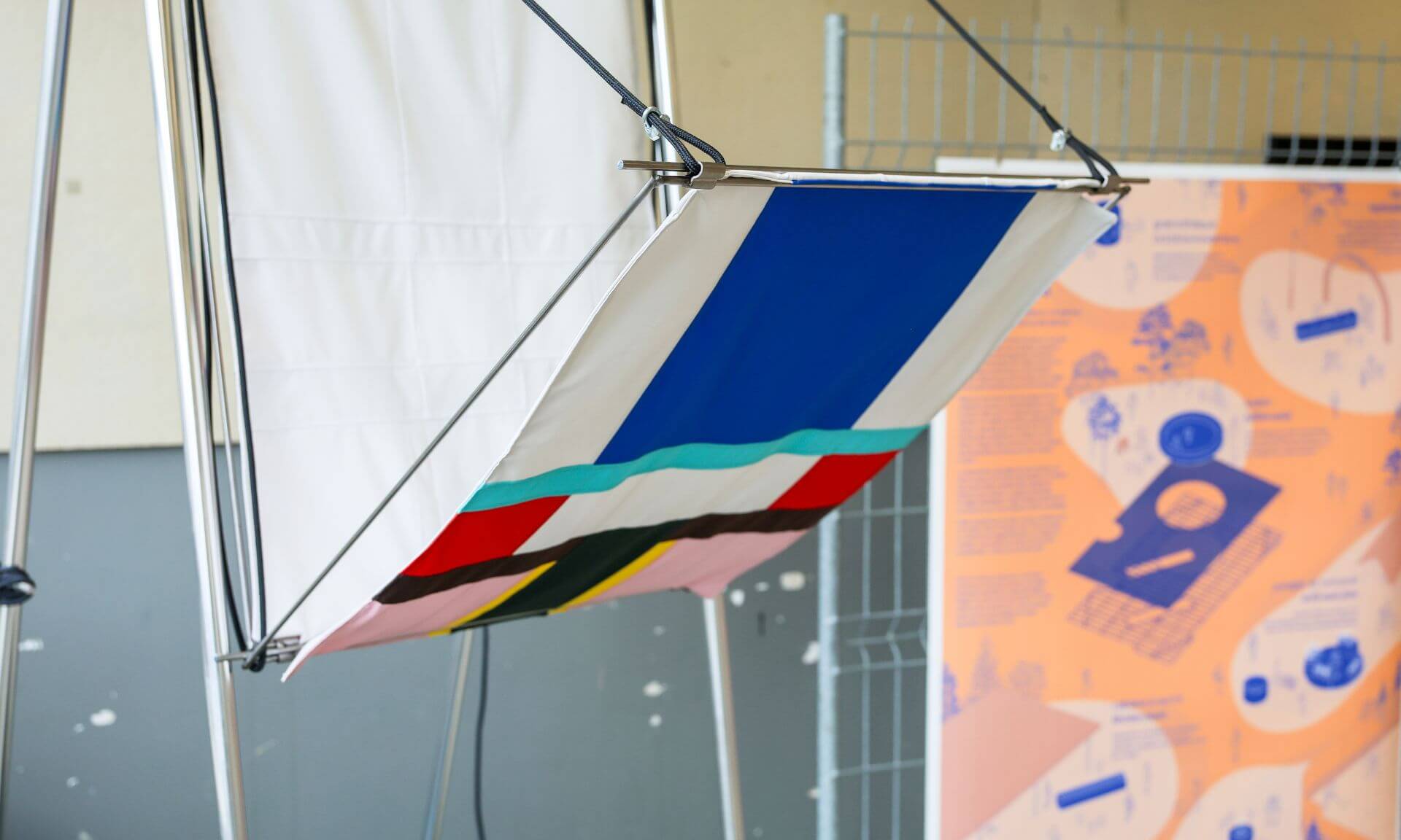 Maquette à l’échelle 1:1 d’un module du pavillon éphémère.