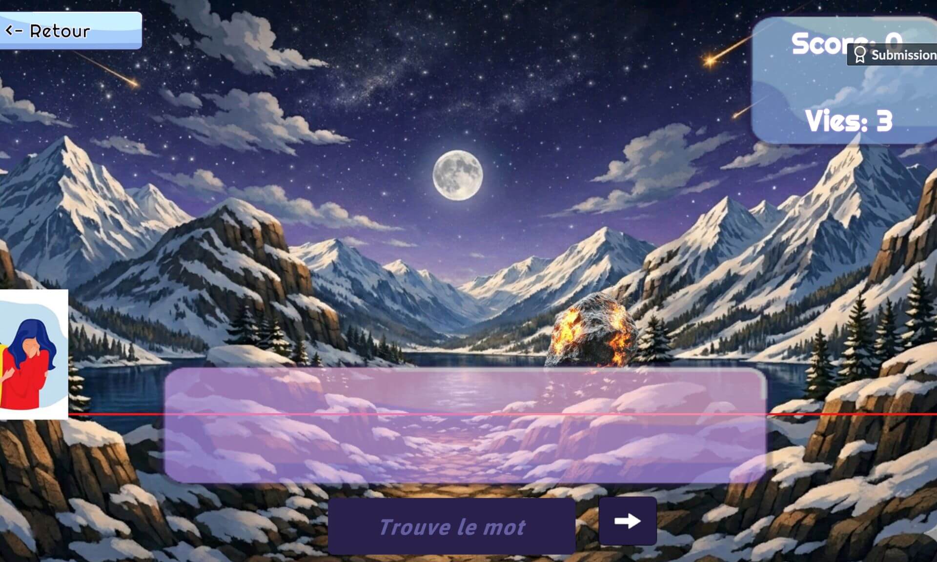 Une capture d'écran du jeu «Hérolangue», réalisé par Farah Mohamed Farah, Gaius Heumen Nkouantchoua, Hulda Dogbole et Nelsia Asobo, et ayant gagné une des troisièmes places.