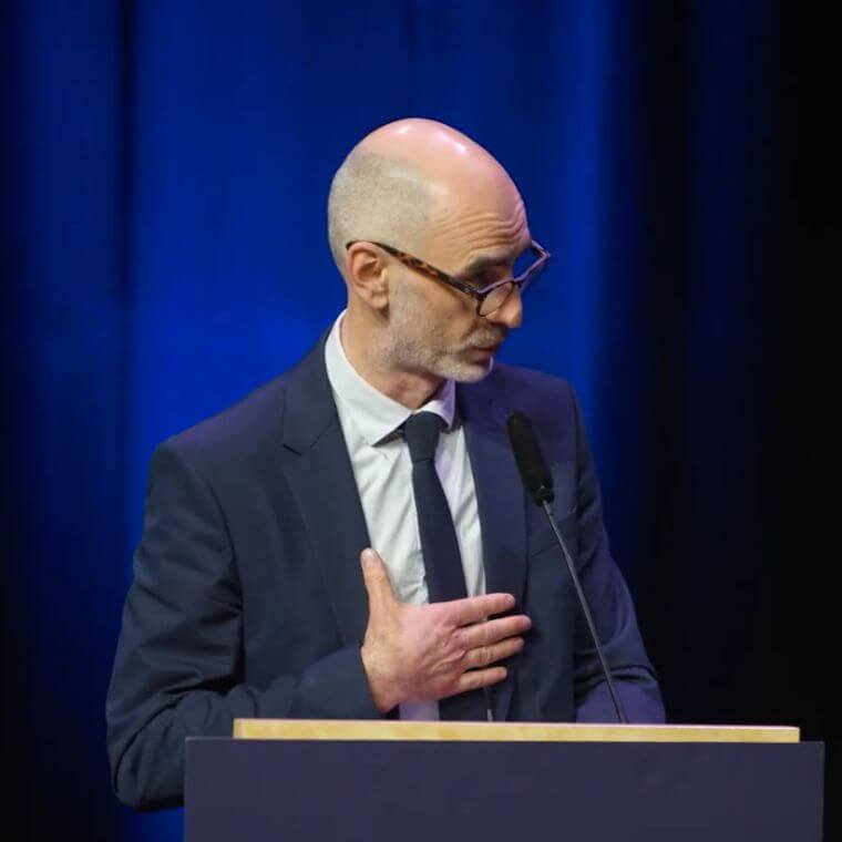 Christophe Abrassart, professeur à la Faculté de l’aménagement de l’Université de Montréal, qui incarnait le rôle du responsable du développement durable de WeLive AI durant le procès.
