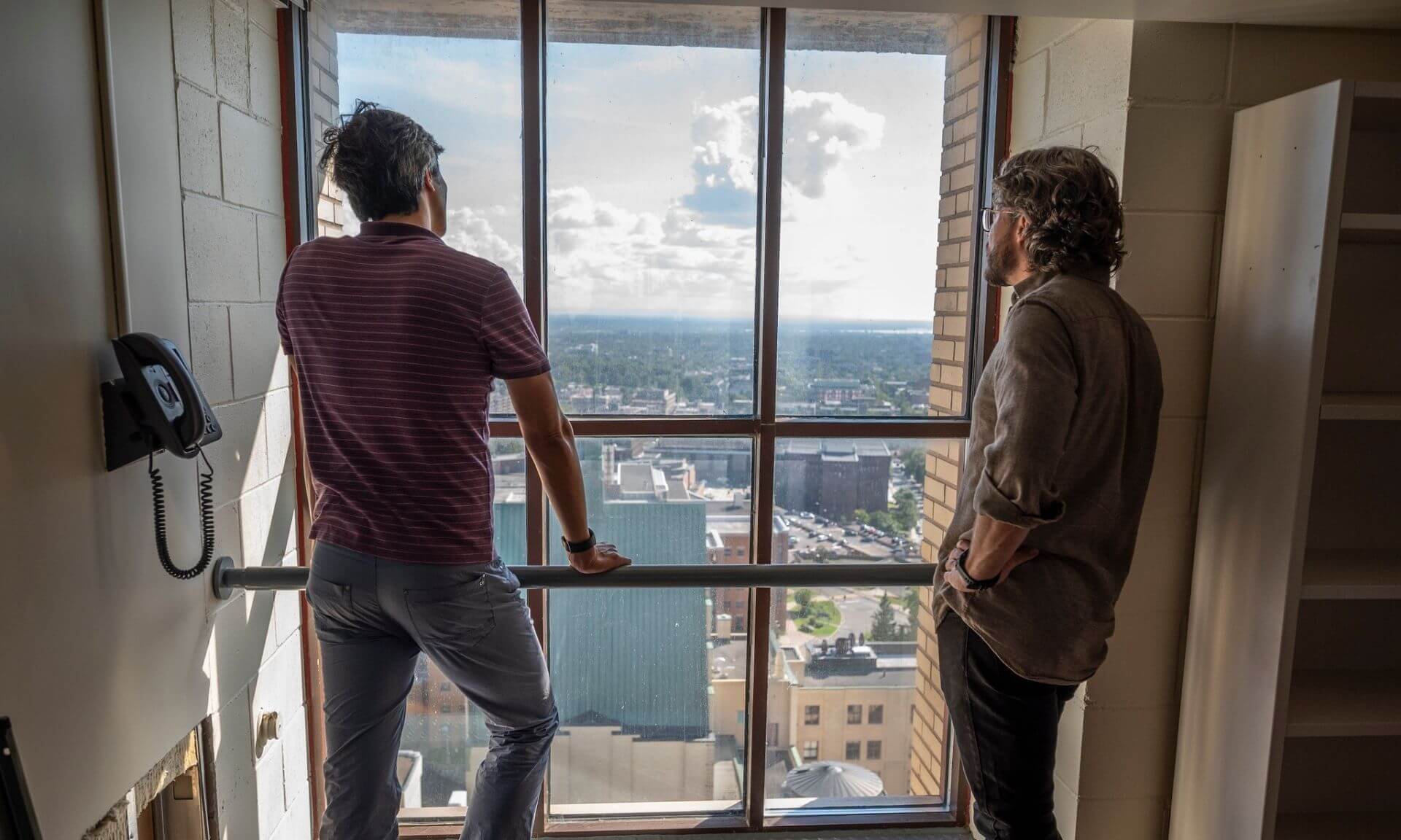 Le groupe a ensuite pu voir le 21e étage de la tour du pavillon
