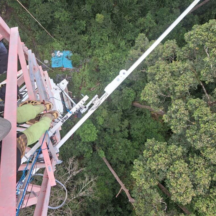 La vue depuis une installation complète de tours de flux.