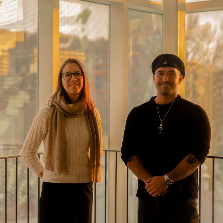 La professeure de démographie Nadine Ouellette et l'étudiant Pietro Violo.