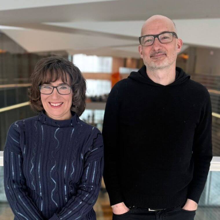 Hélène Lebel and Dominic Rochefort, professors in the department of chemistry at Université de Montréal