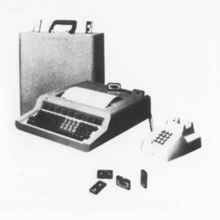 Photo du terminal portable pour journalistes, modèle Miniterm 1205, Editor & Publisher, 13 mai 1978, p. 60.