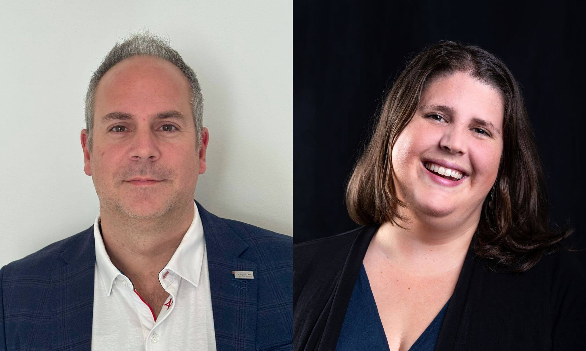 Guillaume Voghel et Tania Riendeau, professeur et professeure à la Faculté de médecine de l'Université de Montréal