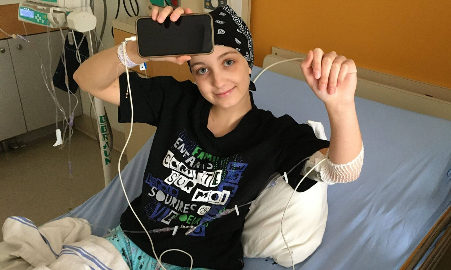 Marie-Fée hospitalisée pour ses traitements au CHU Sainte-Justine.