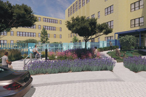 Pavillon Marie-Victorin, futur CPE, vue depuis le stationnement Pavillon Marie-Victorin, futur CPE, vue depuis le stationnement