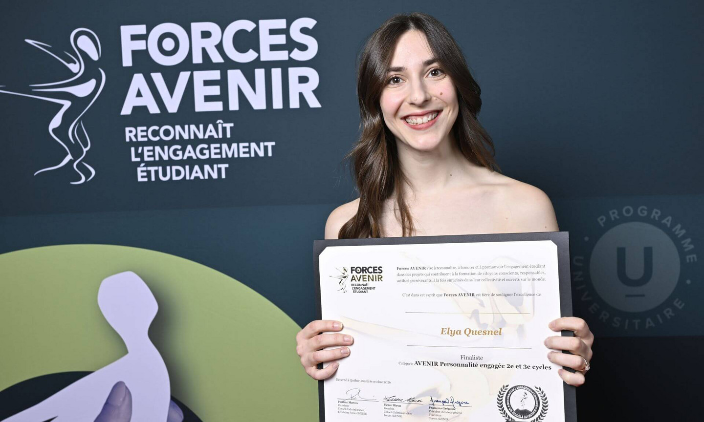 La finaliste AVENIR Personnalité engagée, Elya Quesnel