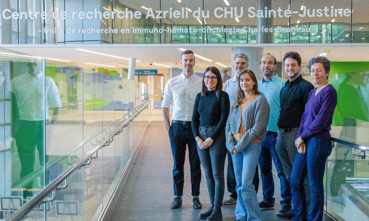 Integrated Genomics Meta-Platform (MPGI) Team (from left to right): Dr. Vincent-Philippe Lavallée, Marjorie Aleman-Alvarado, Oliver Gingras, Charlène Lawruk-Desjardins, Philippe Gingras-Gélinas, Nicholas Geoffrion, Séverine Landais. Not pictured: Niklas Dreyer.