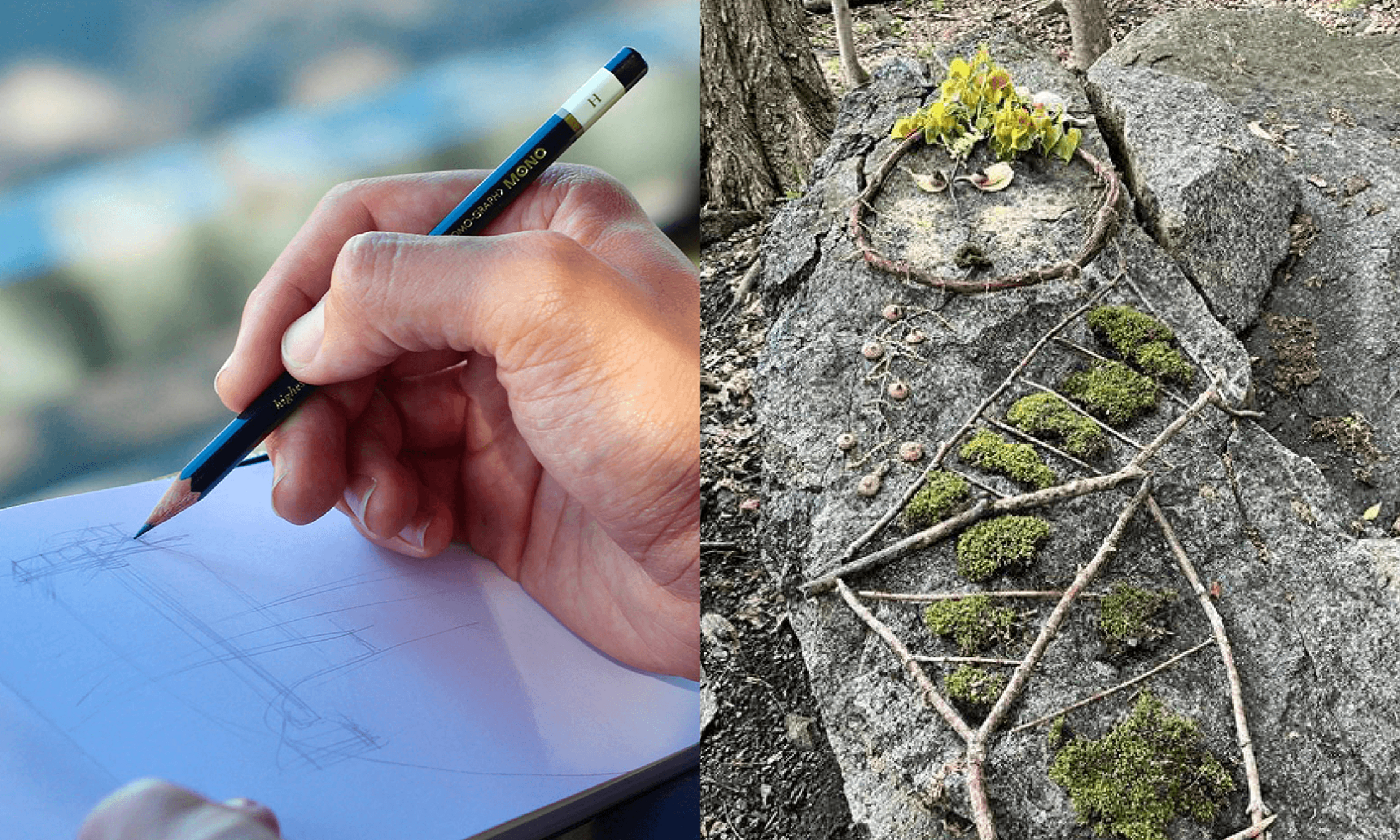 Ateliers Dessin dans la ville et Land art (art nature)