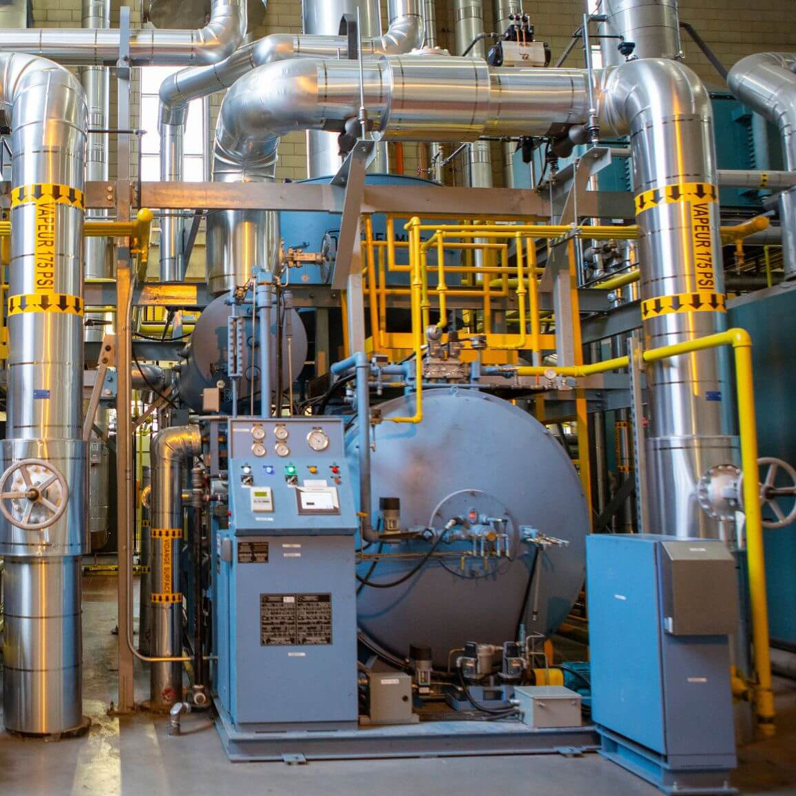 Des chaudières à gaz de la Centrale thermique.