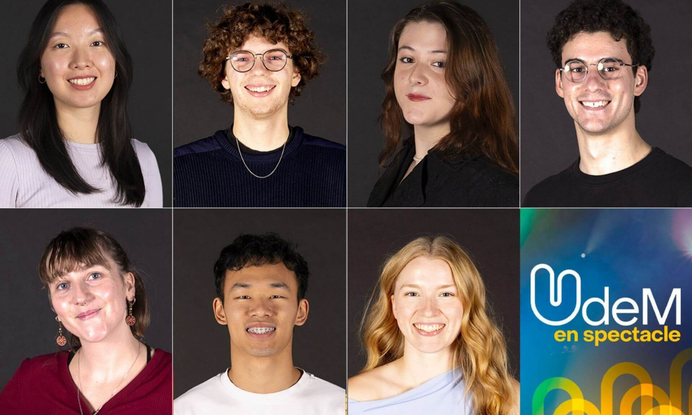 Les sept finalistes de 2026: Thu Thao Vu, Arthur Cardinal-Sirois, Kaëlla Sylvain-Néron, Étienne Duquette, Marion Mignot, Kevin Vong et Lili Malo.