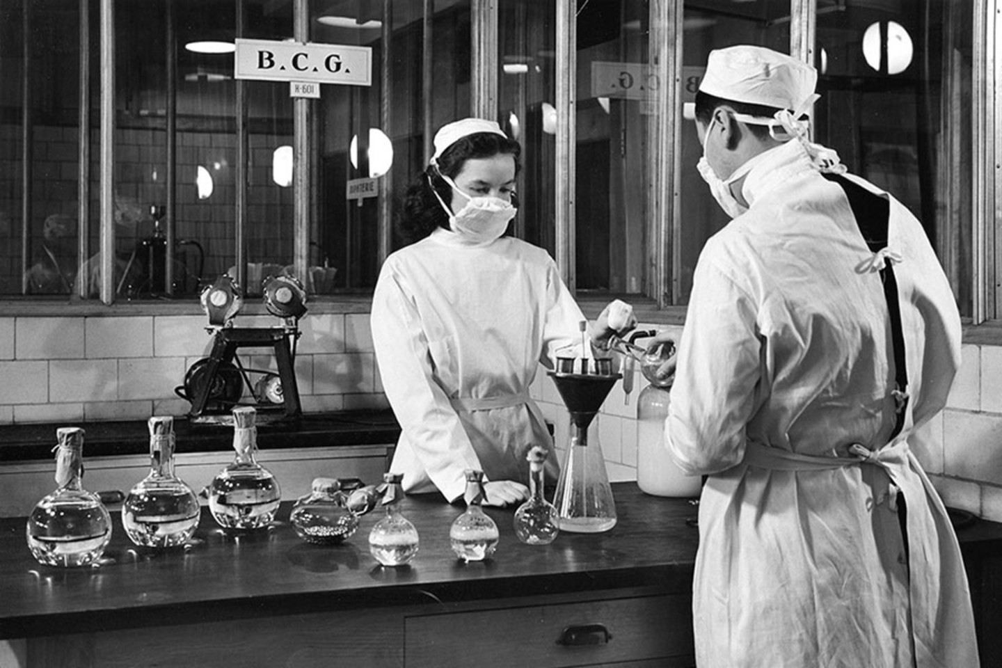 Le laboratoire du BCG vers 1954.