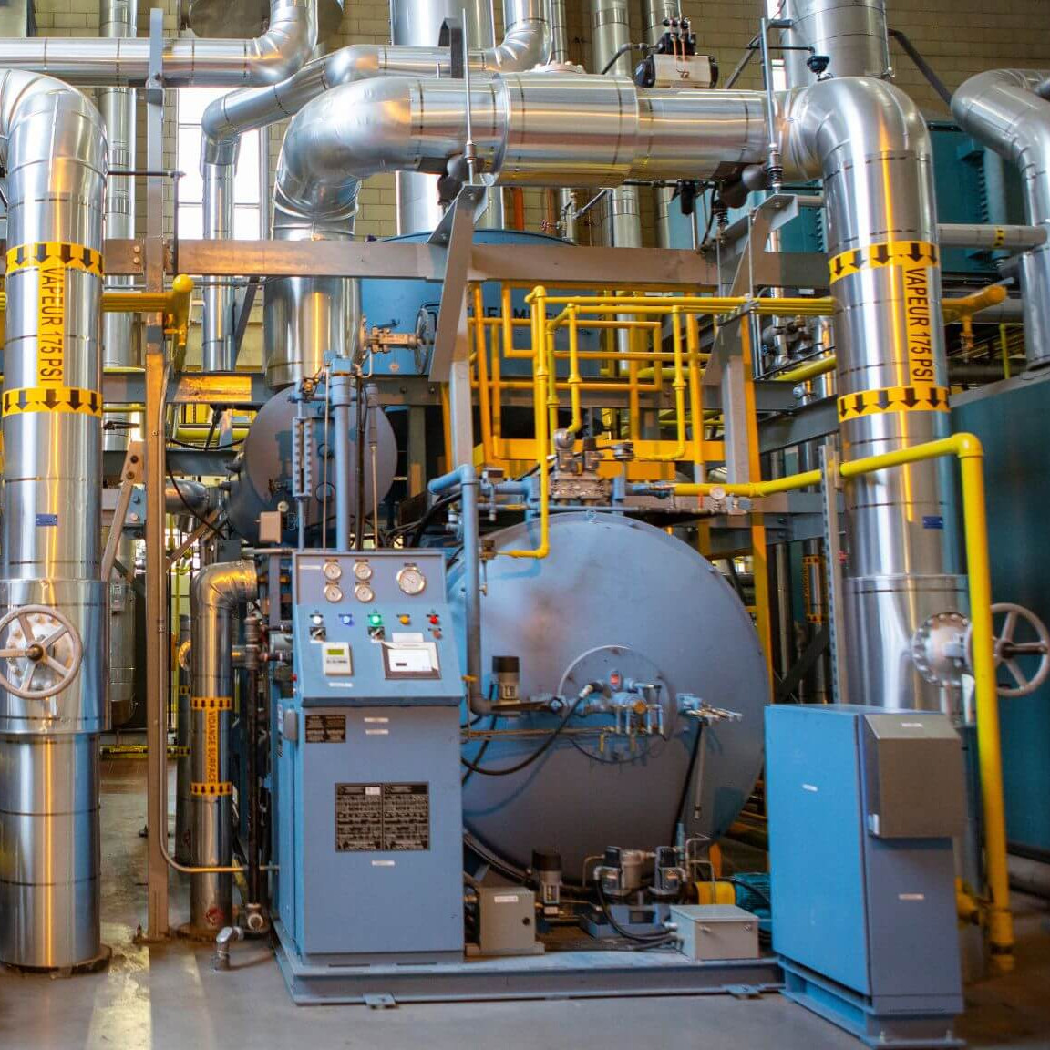 Des chaudières à gaz de la Centrale thermique.