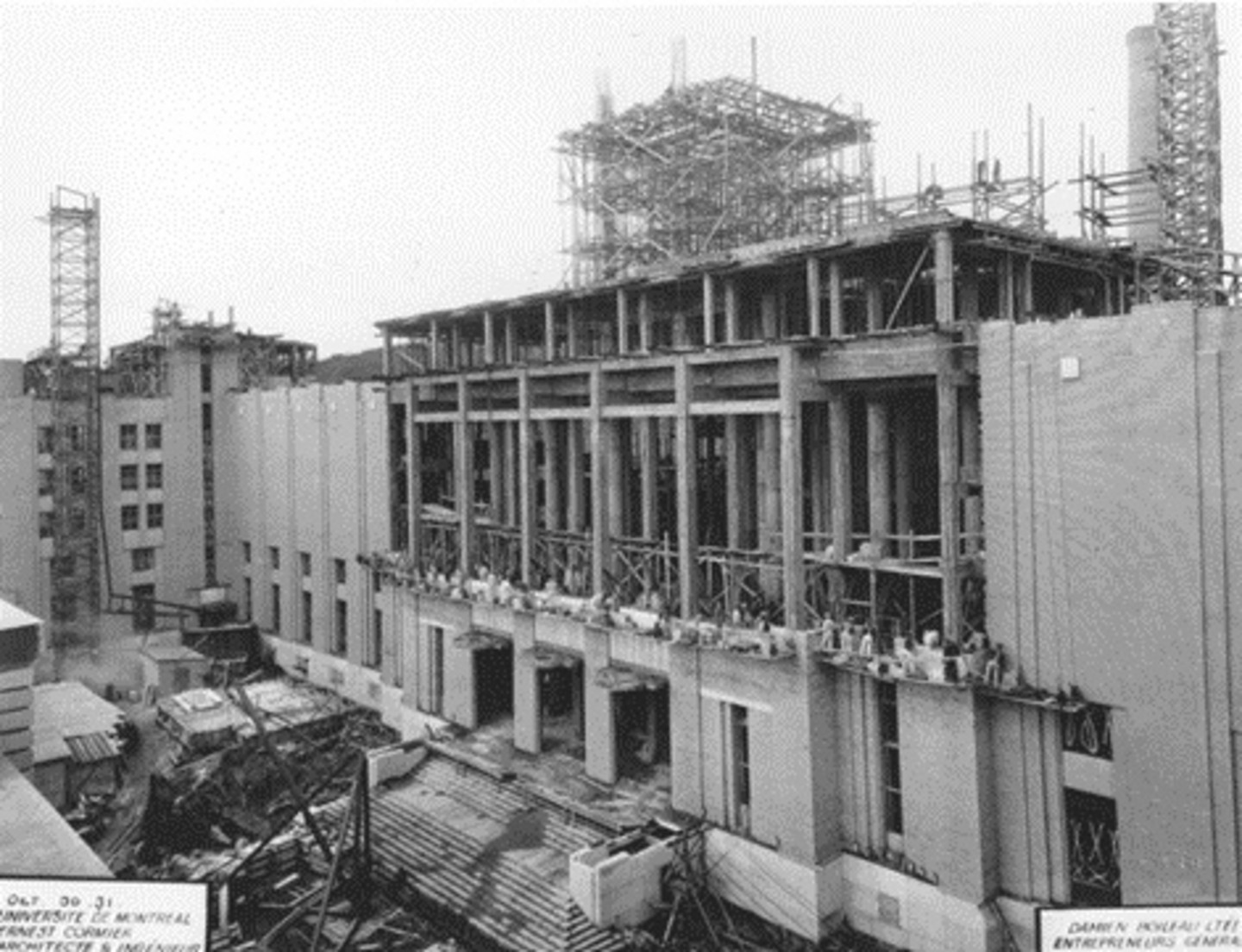 Construction du Pavillon principal de l’Université de Montréal, 30 octobre 1931