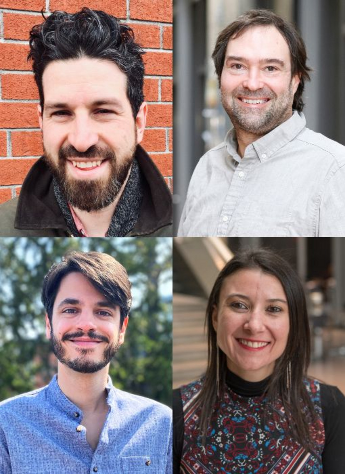 Guillaume Lajoie, professeur au Département de mathématiques et de statistique de l’UdeM et chercheur à Mila, Numa Dancause, Marco Bonizzato et Marina Martinez, professeurs au Département de neurosciences de l’Université de Montréal