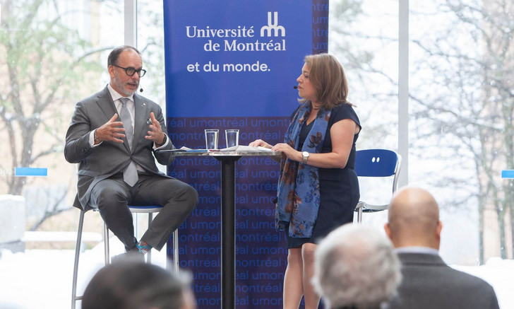 Le recteur Daniel Jutras s'est entretenu avec les membres de la communauté de l'UdeM au cœur des Échanges avec le recteur, au sujet de l'influence de l'Université de Montréal à travers le monde, l'excellence de la recherche, l'expérience étudiante, ainsi que le financement des universités.