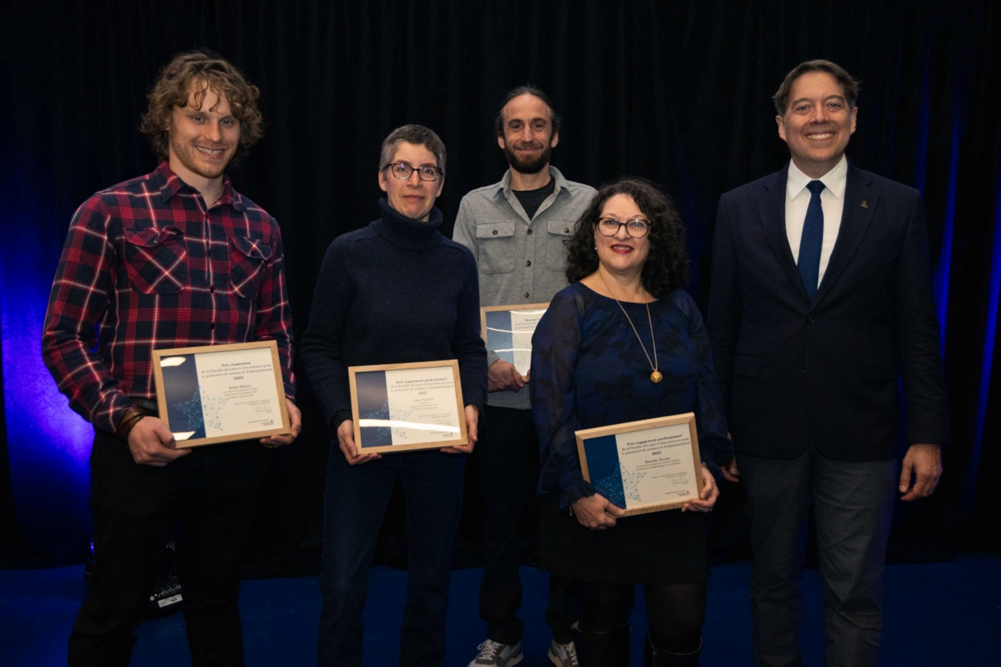 Robin Milosz, Julie Pelletier, Gabriel Lanthier, Marielle Thorne et Frédéric Bouchard