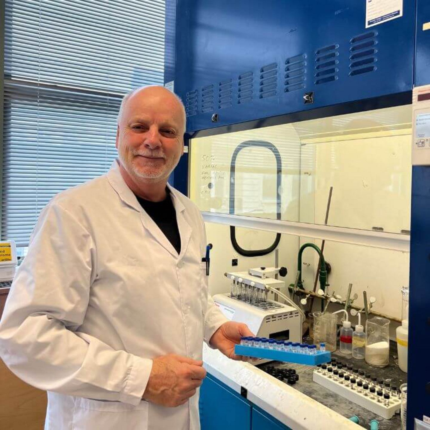 Jean D. Tremblay conducting chemical analyses