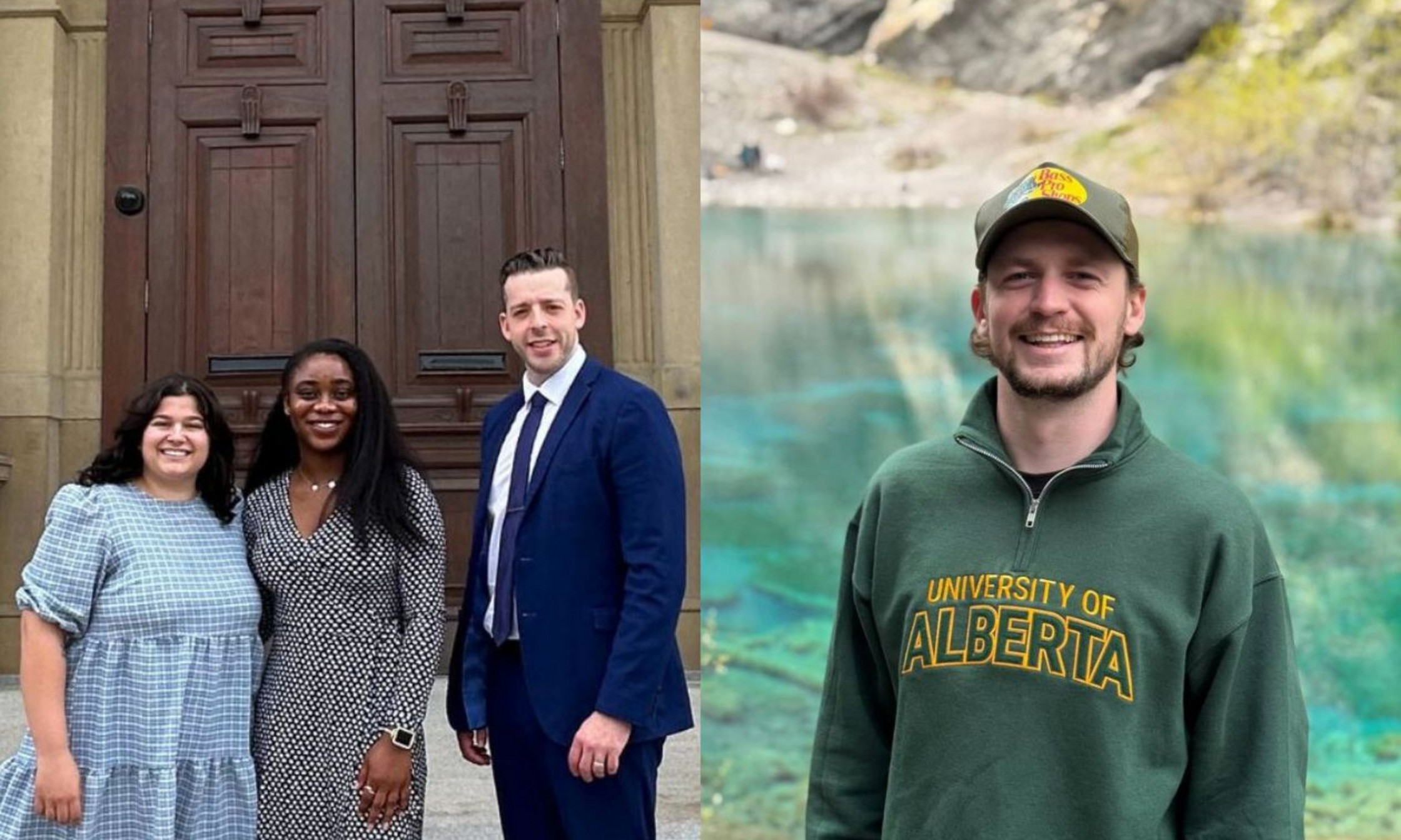 À gauche: Evelyne Alix-Fontaine, Jovial Orlachi Osundu, ancienne adjointe de la circonscription de Moncton-Est, et Alexandre Cédric Doucet, député de Moncton-Est et membre du parti Libéral du Nouveau-Brunswick. À droite: Xavier Douville 