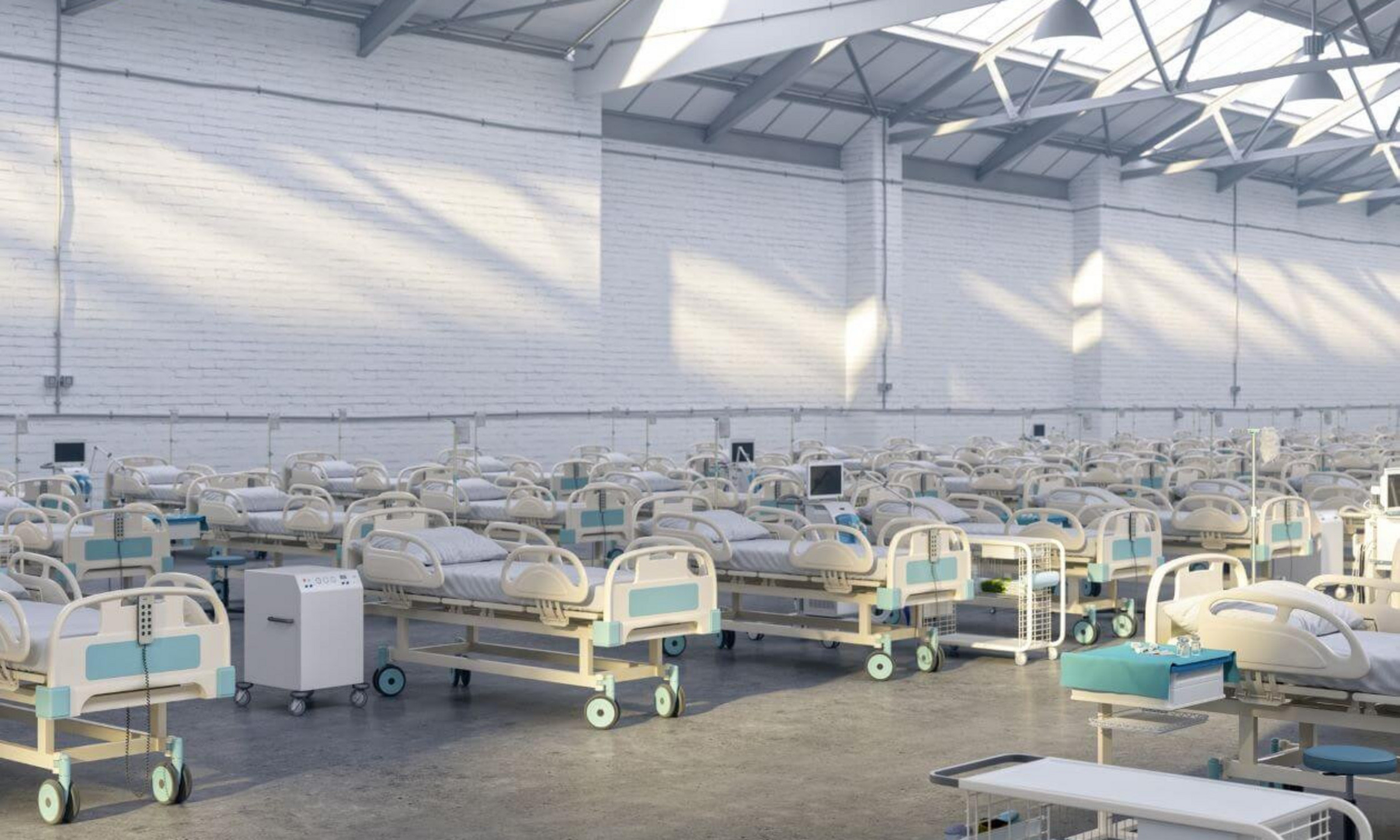 Hôpital temporaire dans un entrepôt au Japon pendant la pandémie