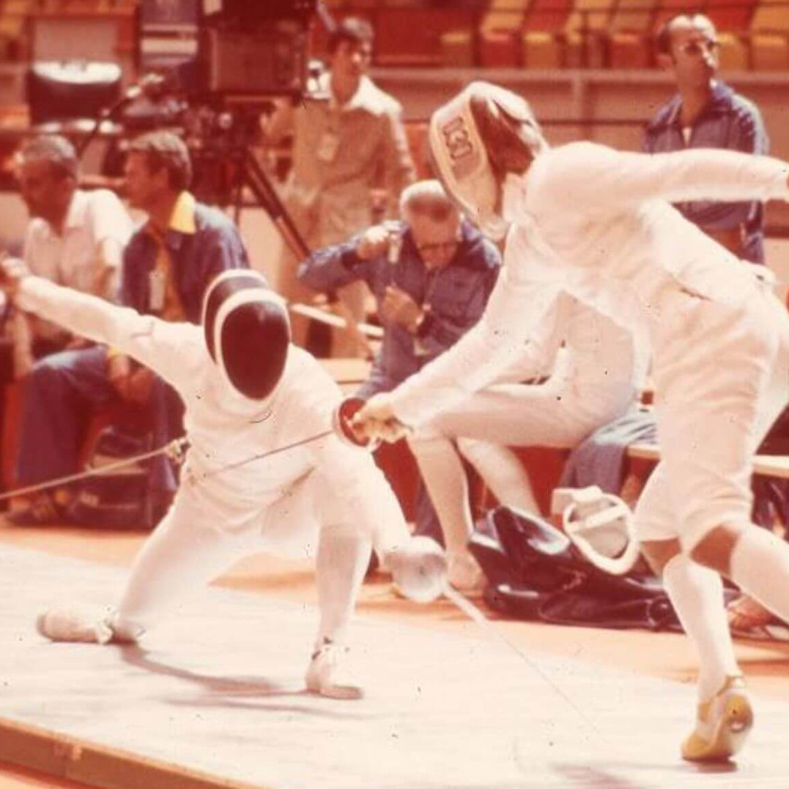 Thomas Bach durant les Jeux Olympiques de Montréal où il a remporté une médaille d'or en escrime au Cepsum.